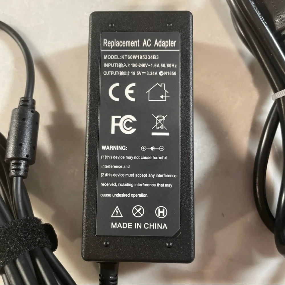 65W 19.5V 3.34A AC Adapter Charger 7.4 x5.0mm Black Tip - designed for Dell